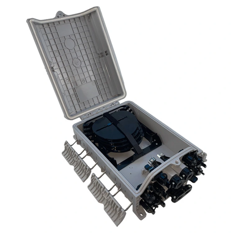 Caja de distribución de fibra óptica con conector impermeable